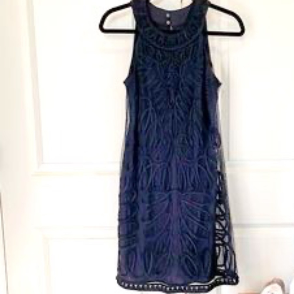 SL Fashion black cocktail dress with soutache braiding
